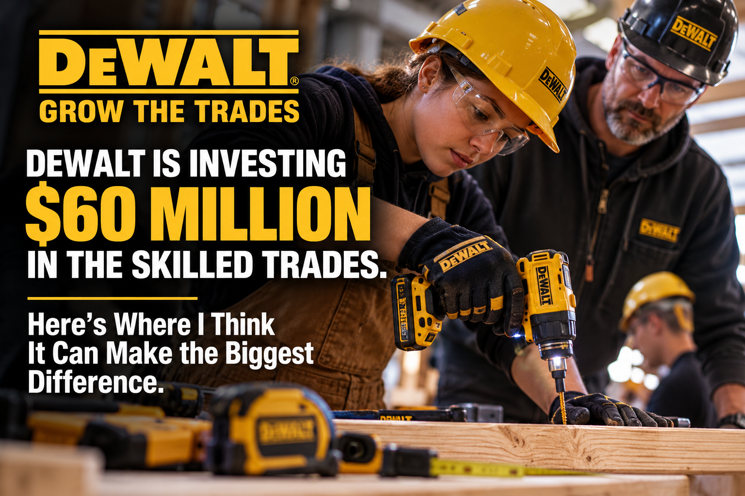 DEWALT Is Investing $60 Million in Skilled Trades: Here’s Where I Think It Can Make the Biggest Difference